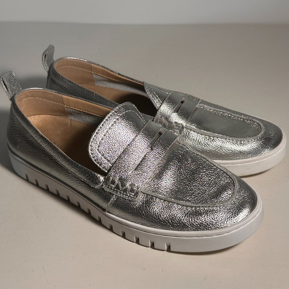 Vionic Silver Metallic Penny Loafers